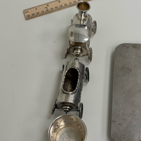 925 Sterling Silver Judaica Sterling Silver 3 Piece "Train" Set - Picture 7 of 12